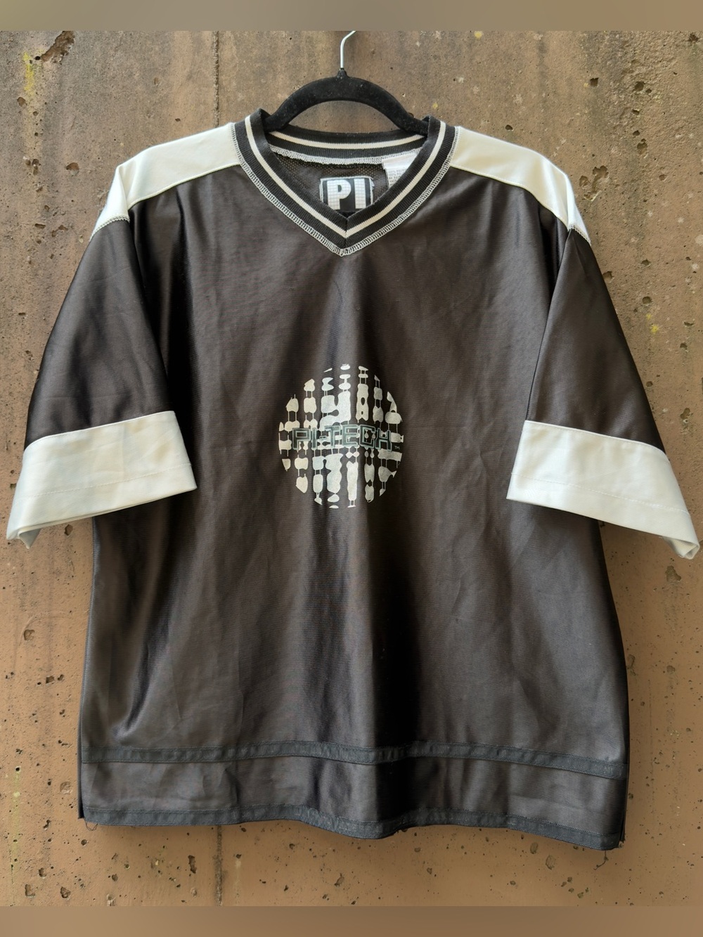 Y2K Baggy Boxy PI Tech Football Jersey Cropped Medium